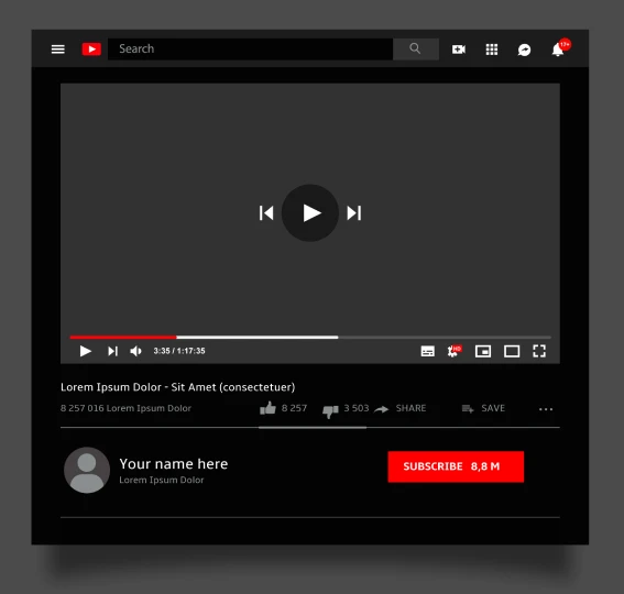 YouTube template