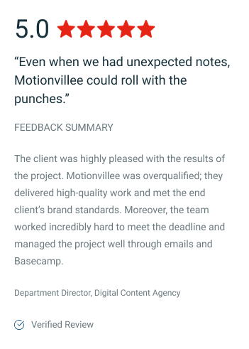 Motionvillee Client Clutch Review : Department Director, Digital Content Agency
