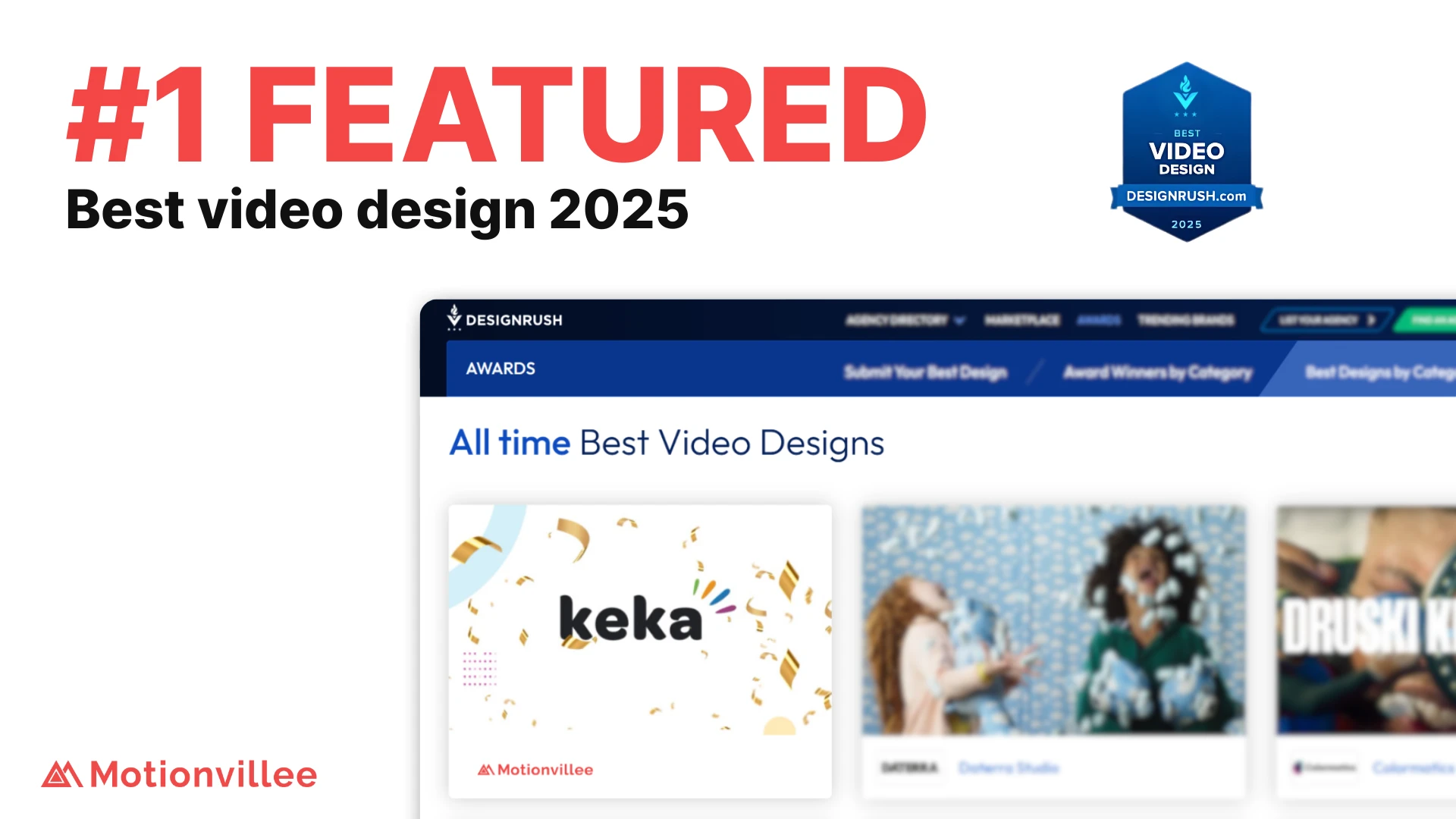 Motionvillee x Keka : Featured #1 best video design for 2025 by designrush